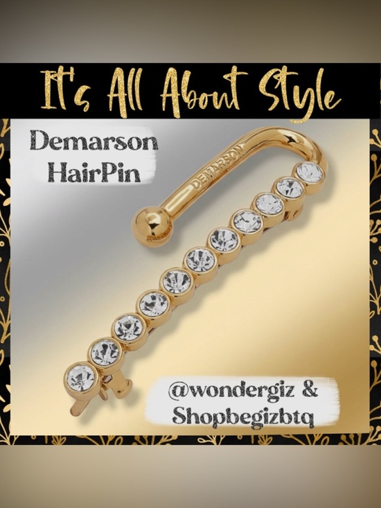 NWT Authentic Demarson Women\'s 12k Gold Plated Maia Crystal Hair Clip main image 4
